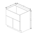CNC Classic Broadway Silver Birch 33" W Double Door Farm Sink Base Cabinet