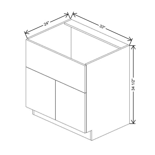 CNC Classic Broadway Cobalt 33" W Double Door Farm Sink Base Cabinet