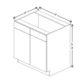 CNC Classic Broadway Beach 33" W 2 Drawer Front Double Door Sink Base Cabinet