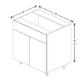Fabuwood Illume Catalina Textil Plata 33" W X 34 1/2" H X 24" D Double Door Sink Base Cabinet