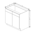 CNC Classic Broadway Beach 36" W 2 Drawer Front Double Door Sink Base Cabinet
