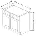Fabuwood Allure Galaxy Dark Aqua 39" W X 34 1/2" H X 24" D Double Door Sink Base Cabinet