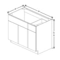 CNC Bedford Country Oak Honey 42" W Right Combination Sink Base Cabinet