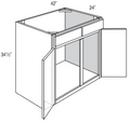 SB42 - RTA Unfinished Shaker - Sink Base - Double Doors/False Drawer Front - 42"W x 34.5"H x 24"D