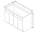 CNC Bedford Country Oak Honey 48" W 2 Drawer Front Four Door Sink Base Cabinet
