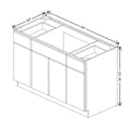 CNC Luxor Espresso 54" W Combination Sink Base Cabinet