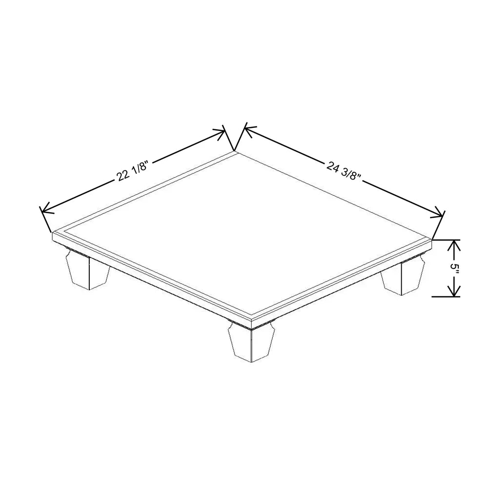 Fabuwood Allure Luna Natural Oak 24 3/8" W X 5" H X 22 1/8" D Shaker Platform With Cove Feet For V24