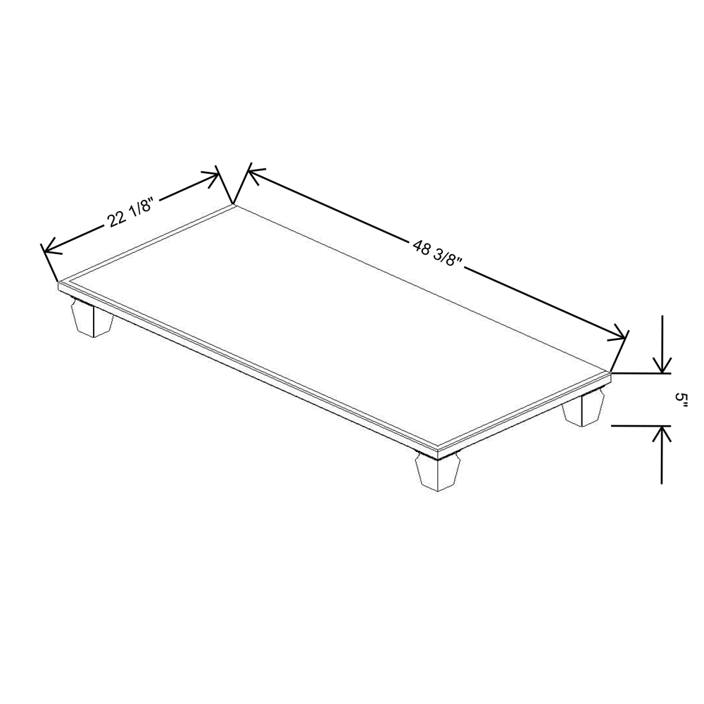 Fabuwood Allure Galaxy Mocha 48 3/8" W X 5" H X 22 1/8" D Shaker Platform With Cove Feet For V48