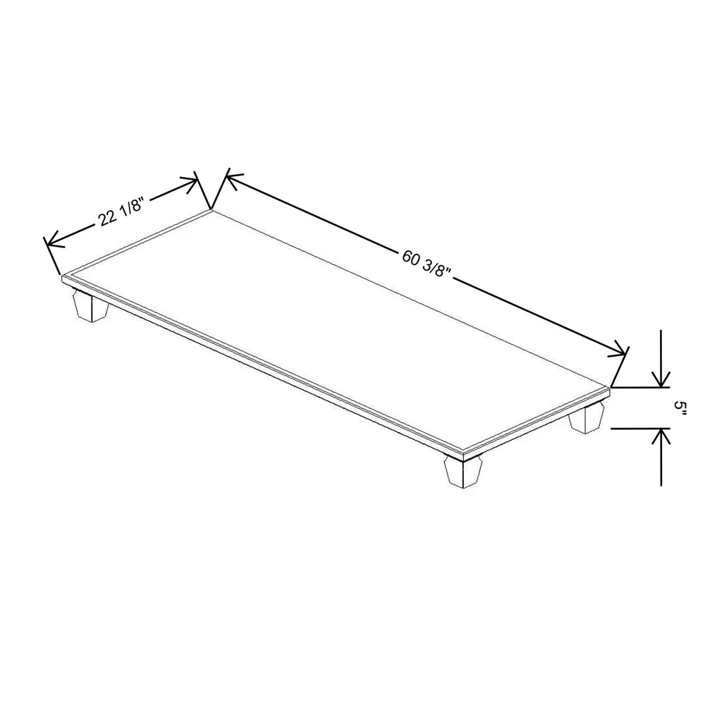 Fabuwood Allure Galaxy Seaside Pine 60 3/8" W X 5" H X 22 1/8" D Shaker Platform With Cove Feet For V60