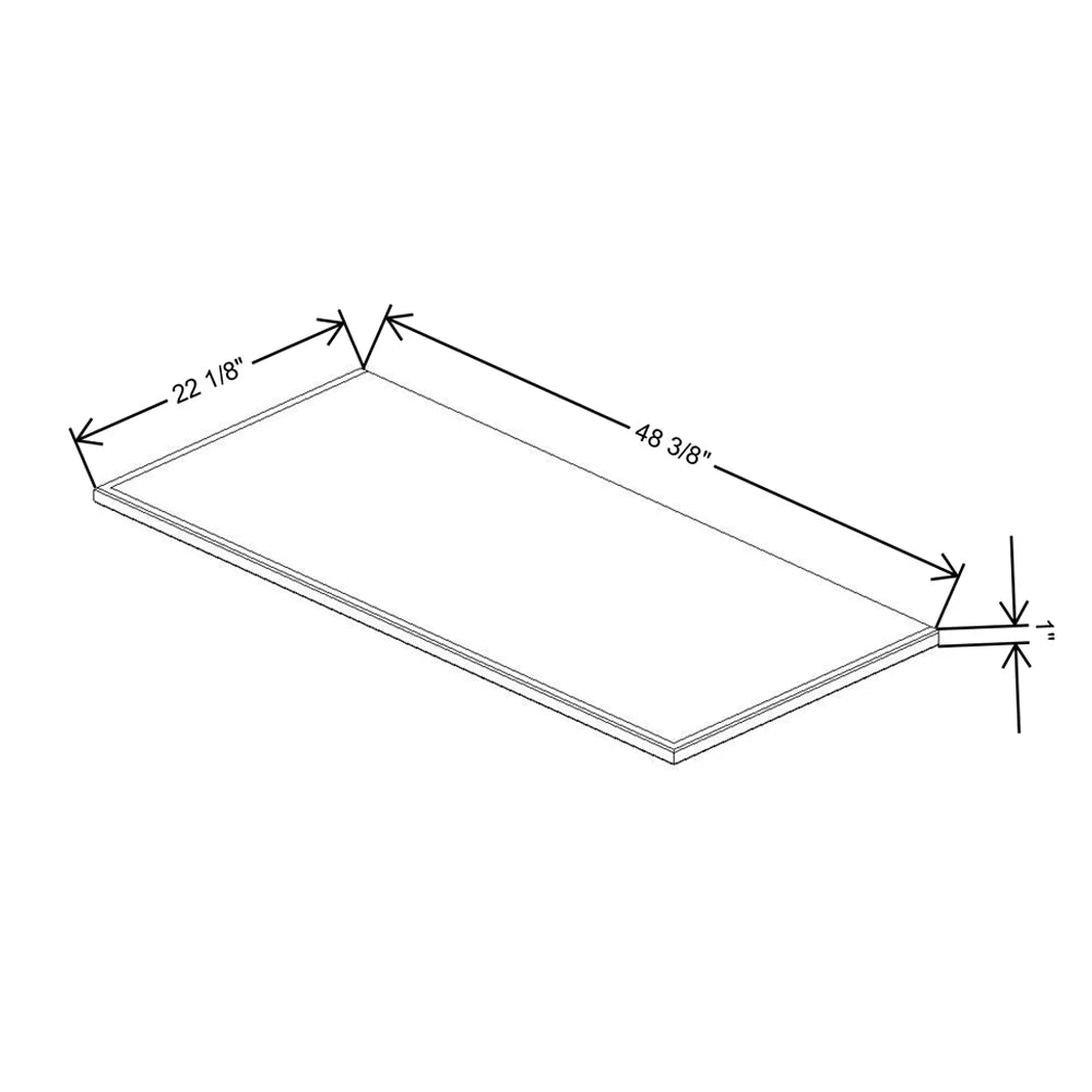 Fabuwood Allure Galaxy Dark Aqua 48 3/8" W X 1" H X 22 1/8" D Shaker Platform For V48