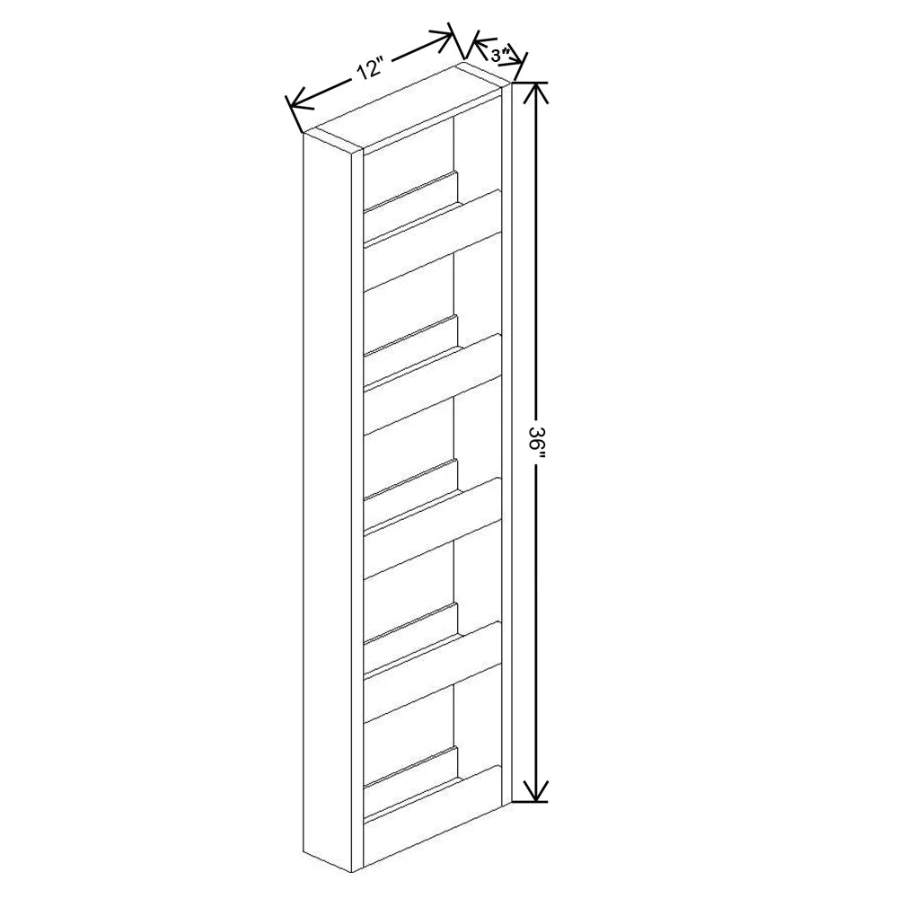 Fabuwood Allure Galaxy Dark Aqua 3" W X 36" H Spice Pull Out Wall {Fil/Cab Ordered Separately}