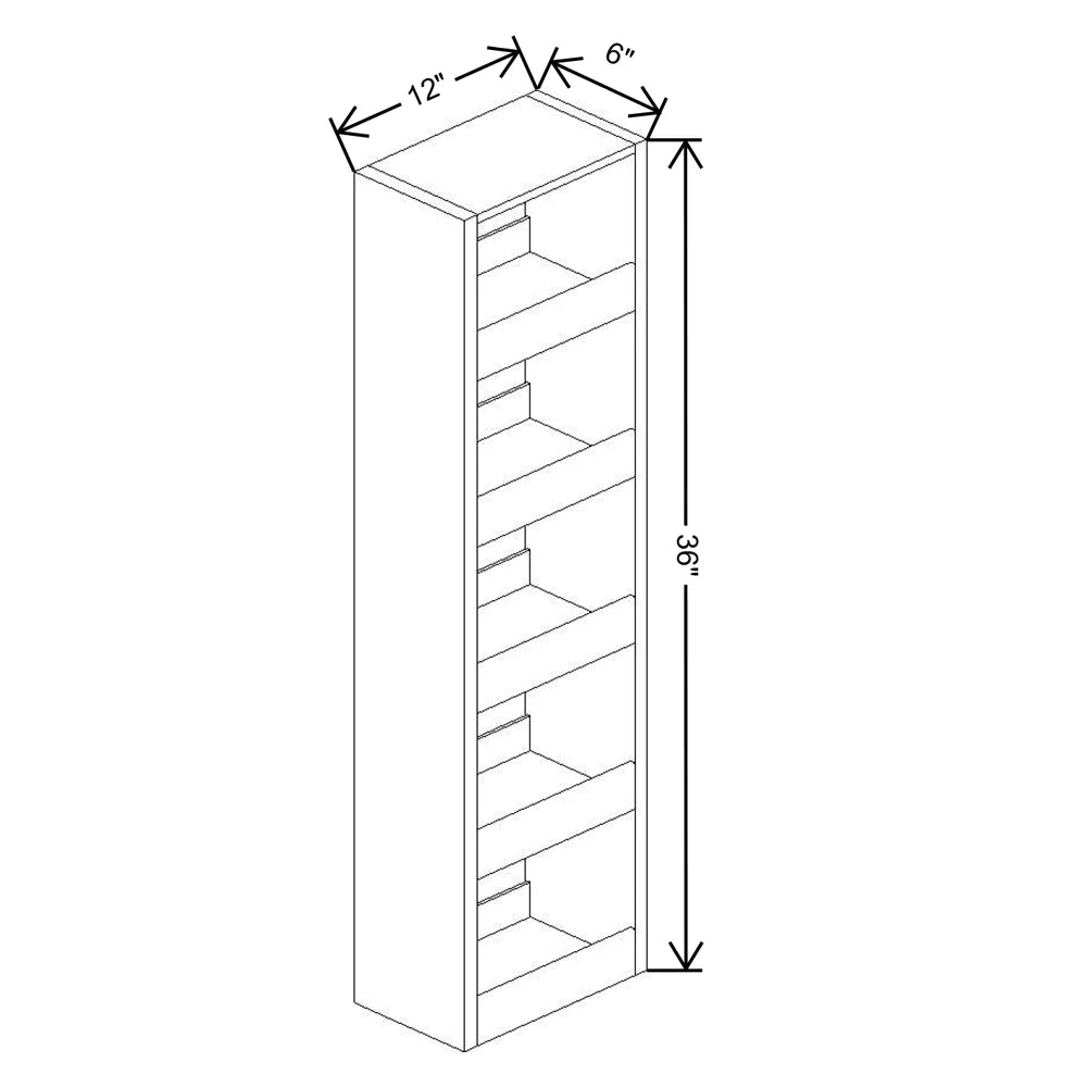 Fabuwood Allure Fusion Graphite Black 6" W X 36" H Spice Pull Out Wall {Fil/Cab Ordered Separately}