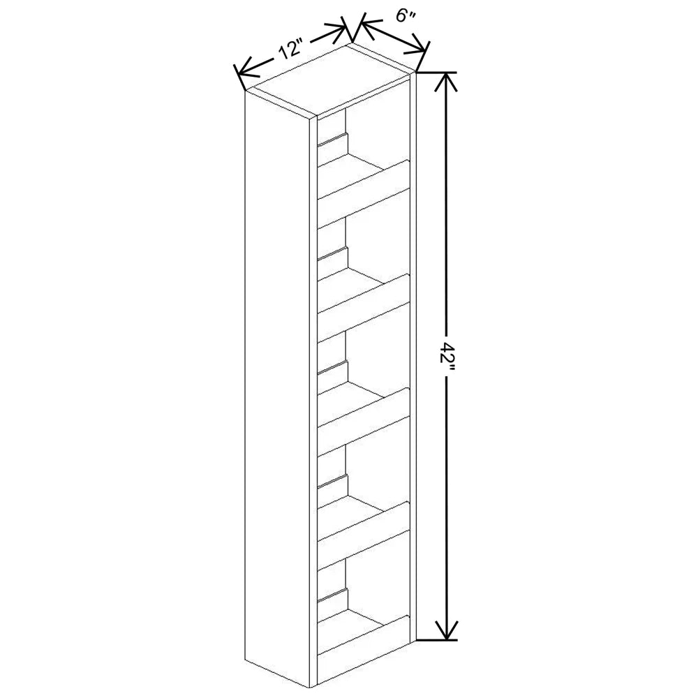 Fabuwood Allure Galaxy Dark Aqua 6" W X 42" H Spice Pull Out Wall {Fil/Cab Ordered Separately}