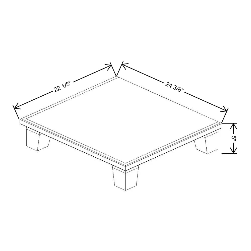 Fabuwood Allure Luna Natural Oak 24 3/8" W X 5" H X 22 1/8" D Shaker Platform With Taper Feet For V24
