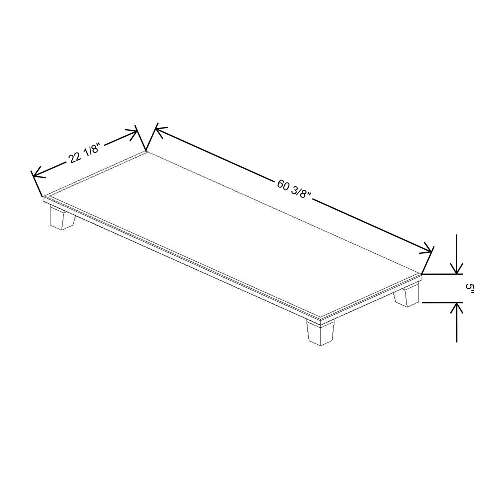 Fabuwood Allure Galaxy Elderberry 60 3/8" W X 5" H X 22 1/8" D Shaker Platform With Taper Feet For V60