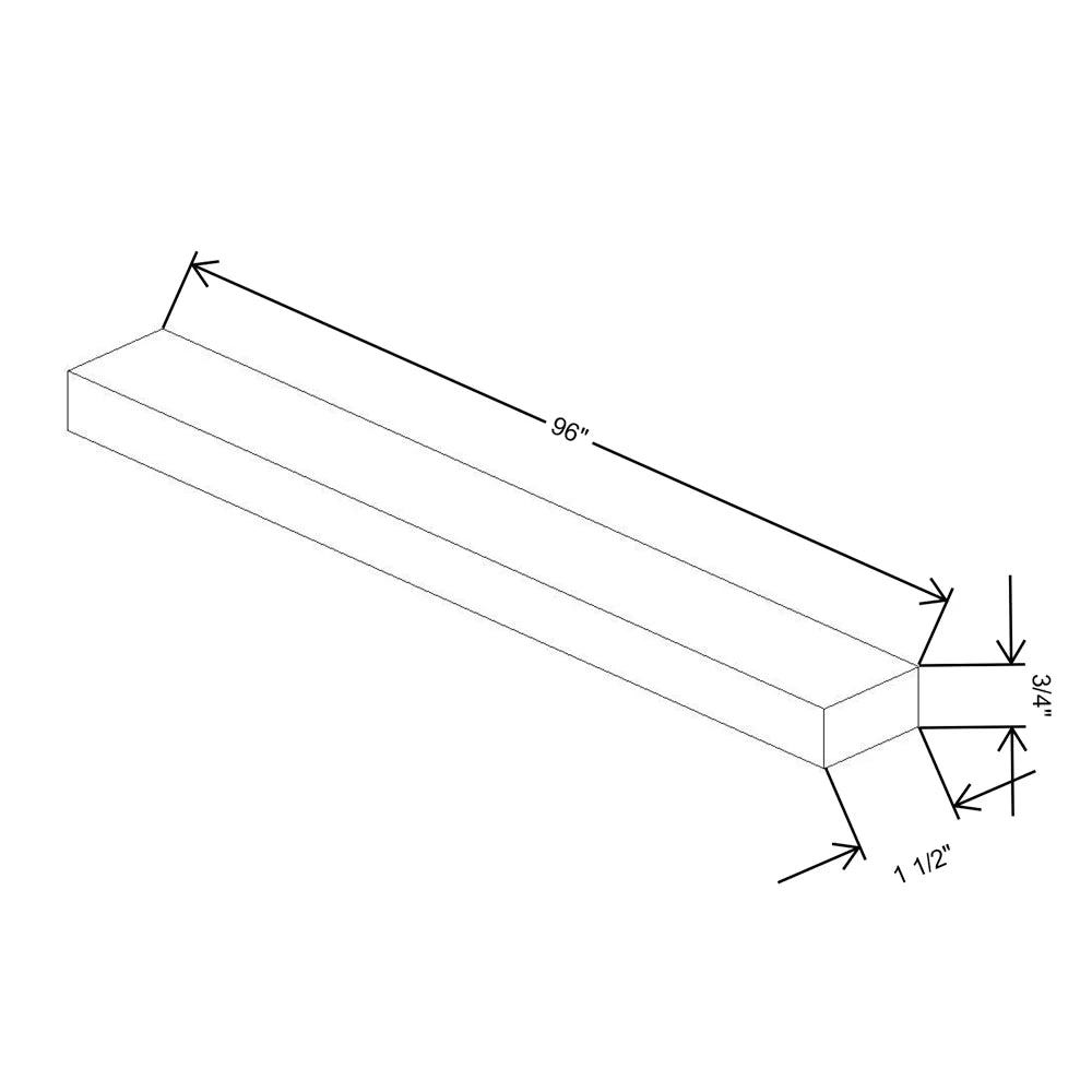 Fabuwood Allure Galaxy Cloud White 96" W X 3/4" H X 2 1/2" D Starter Molding