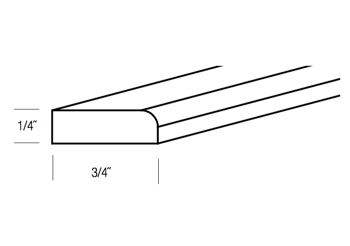 SM8 - Assembled Cream White Shaker - Scribe Molding - 1/4" thick 3/4" wide 96" long