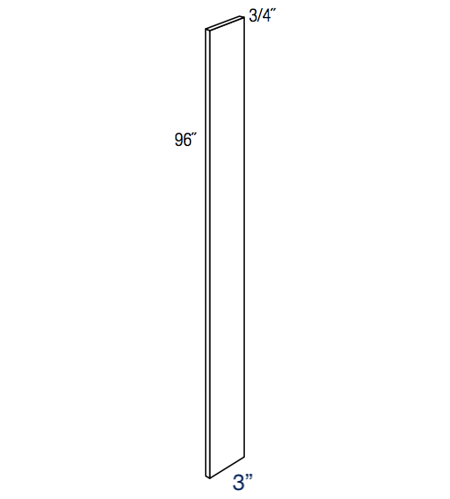 WF396 - Assembled Cream White Shaker - Tall Filler - 3/4" thick 3" wide 96" tall