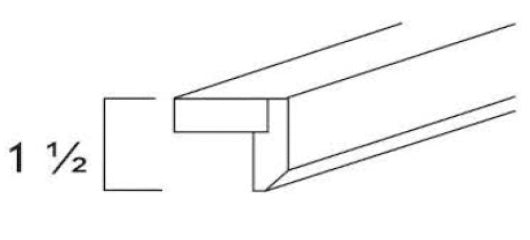 TLR8-2 - Assembled Ebony Shaker - Molding & Trim - LIGHT RAIL MOLDING 1 1/2" X 2" X 96" - 1 1/2" X 2" X 96"