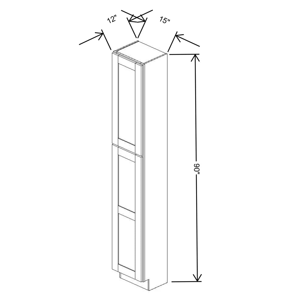 Fabuwood Allure Galaxy Dark Aqua 15" W X 90" H X 12" D Tall Pantry Cabinet