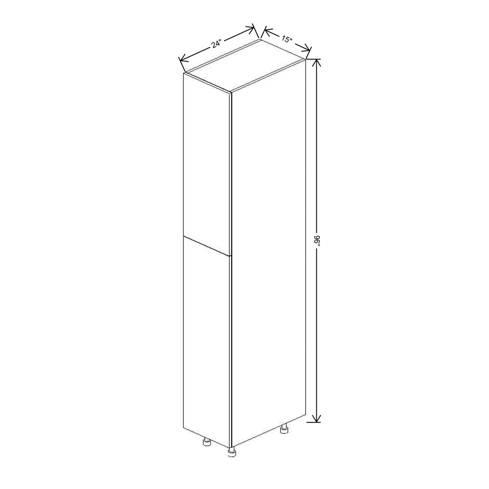 Fabuwood Ovela Catalina Verde Salvia 15" W X 96" H X 24" D Single Door Pantry Cabinet