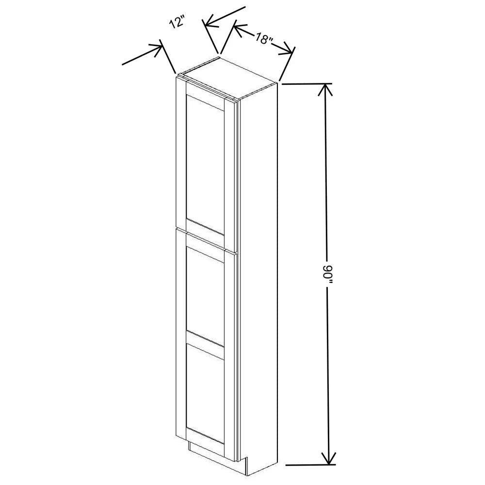Fabuwood Allure Luna Natural Oak 18" W X 90" H X 12" D Tall Pantry Cabinet