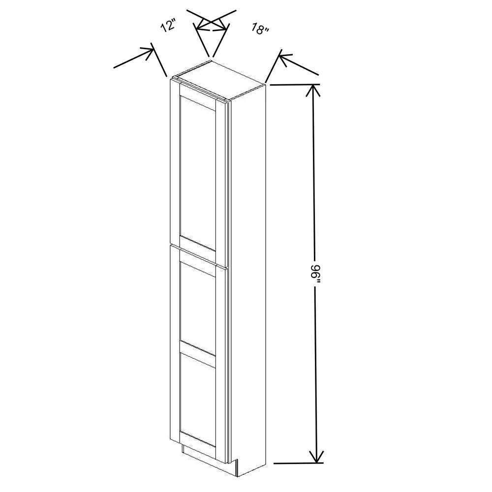Fabuwood Allure Galaxy Cloud White 18" W X 96" H X 12" D Tall Pantry Cabinet