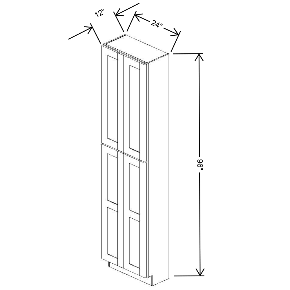 Fabuwood Allure Galaxy Mocha 24" W X 96" H X 12" D Tall Pantry Cabinet
