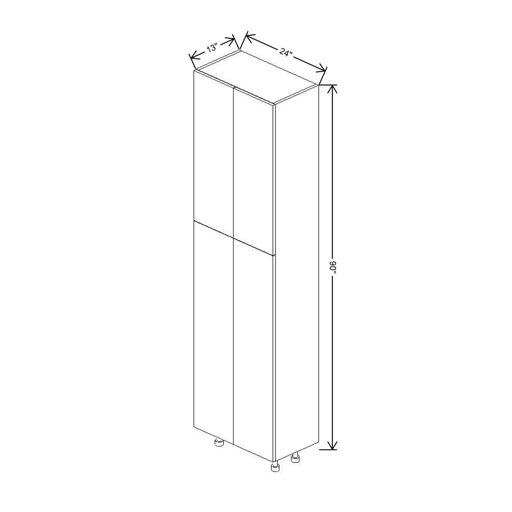 Fabuwood Ovela Catalina Verde Salvia 24" W X 90" H X 13" D Double Door Pantry Cabinet