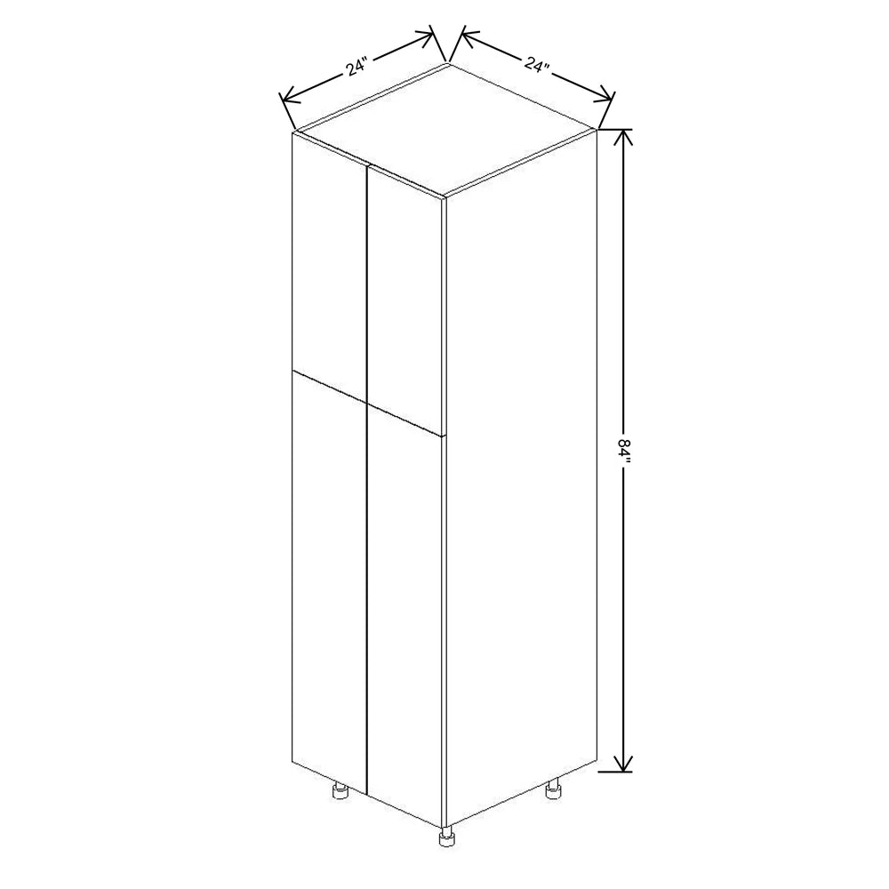 Fabuwood Ovela Catalina Textil Plata 24" W X 84" H X 24" D Double Door Pantry Cabinet