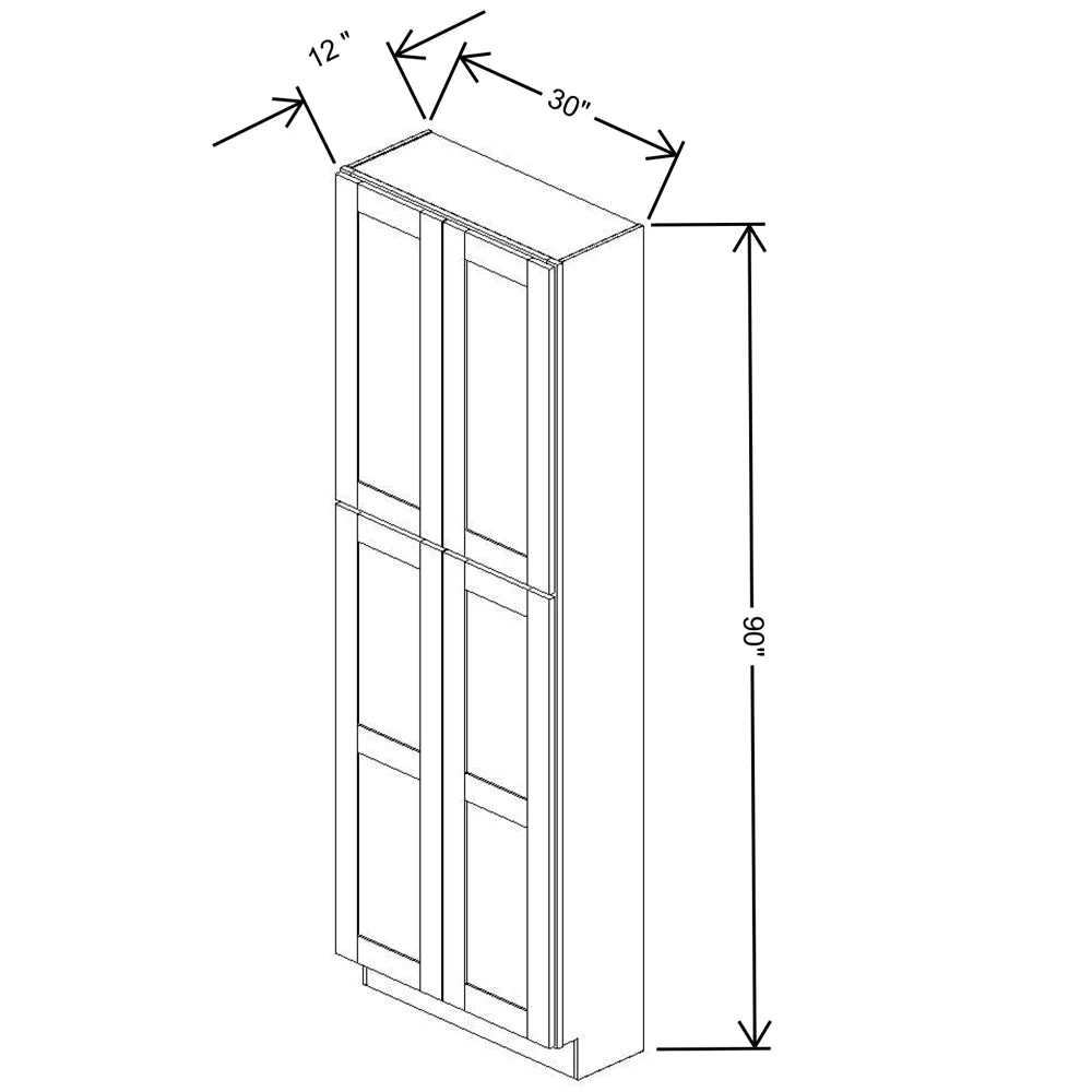 Fabuwood Allure Galaxy Dove 30" W X 90" H X 12" D Tall Pantry Cabinet