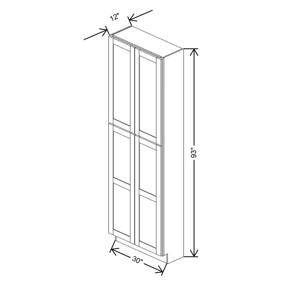 Fabuwood Allure Galaxy Seaside Pine 30" W X 93" H X 12" D Tall Pantry Cabinet