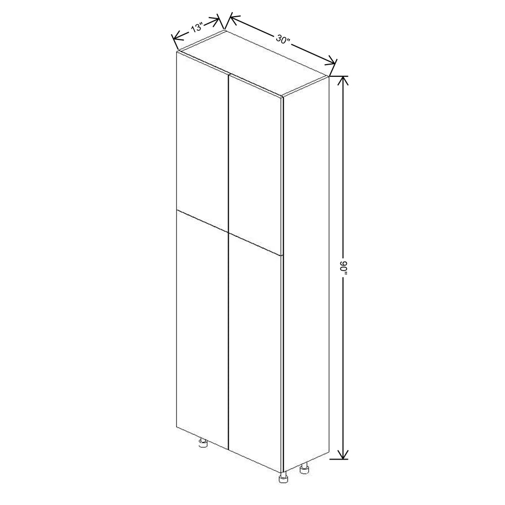 Fabuwood Ovela Catalina Woodline 4 30" W X 90" H X 13" D Double Door Pantry Cabinet