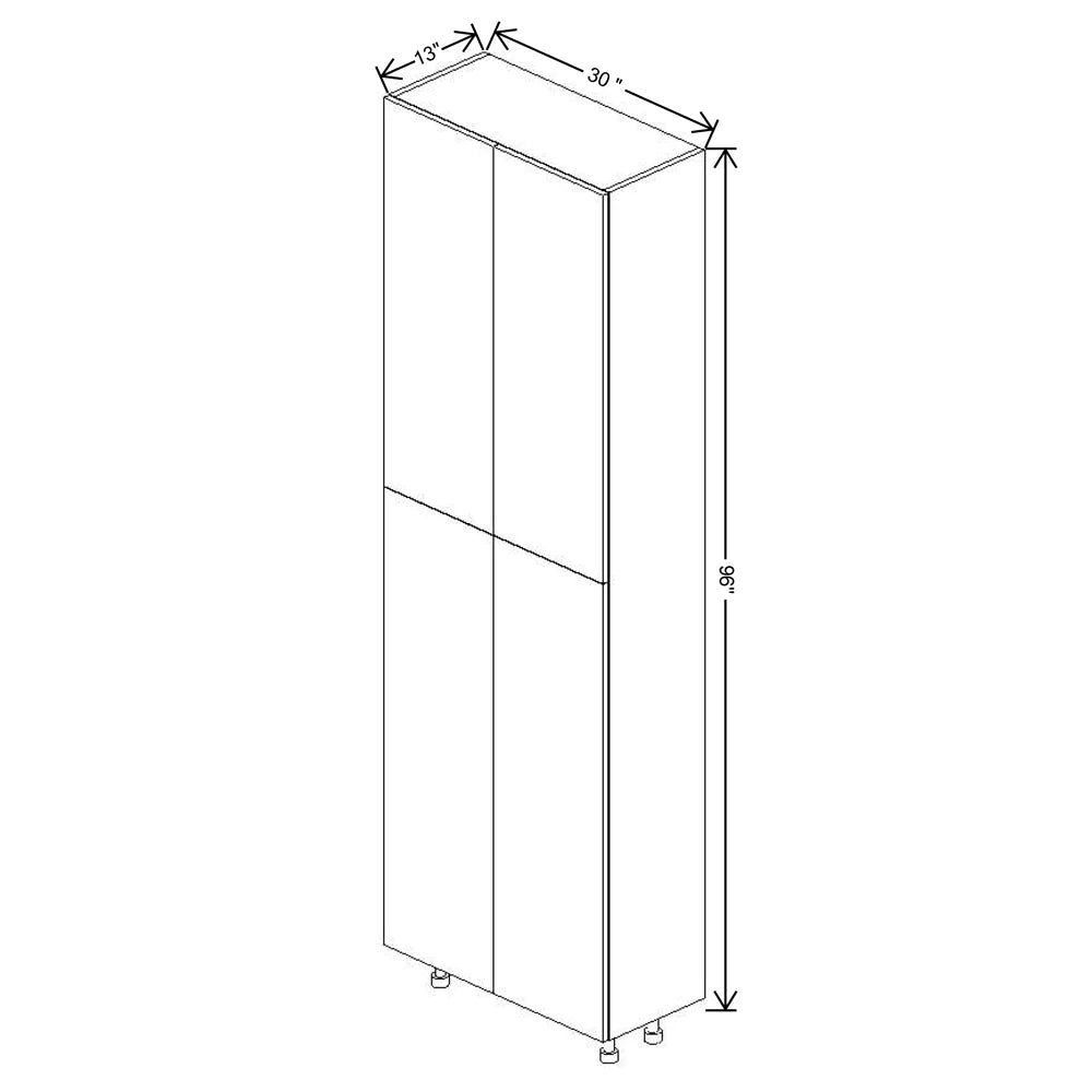 Fabuwood Ovela Catalina Woodline 3 30" W X 96" H X 13" D Double Door Pantry Cabinet