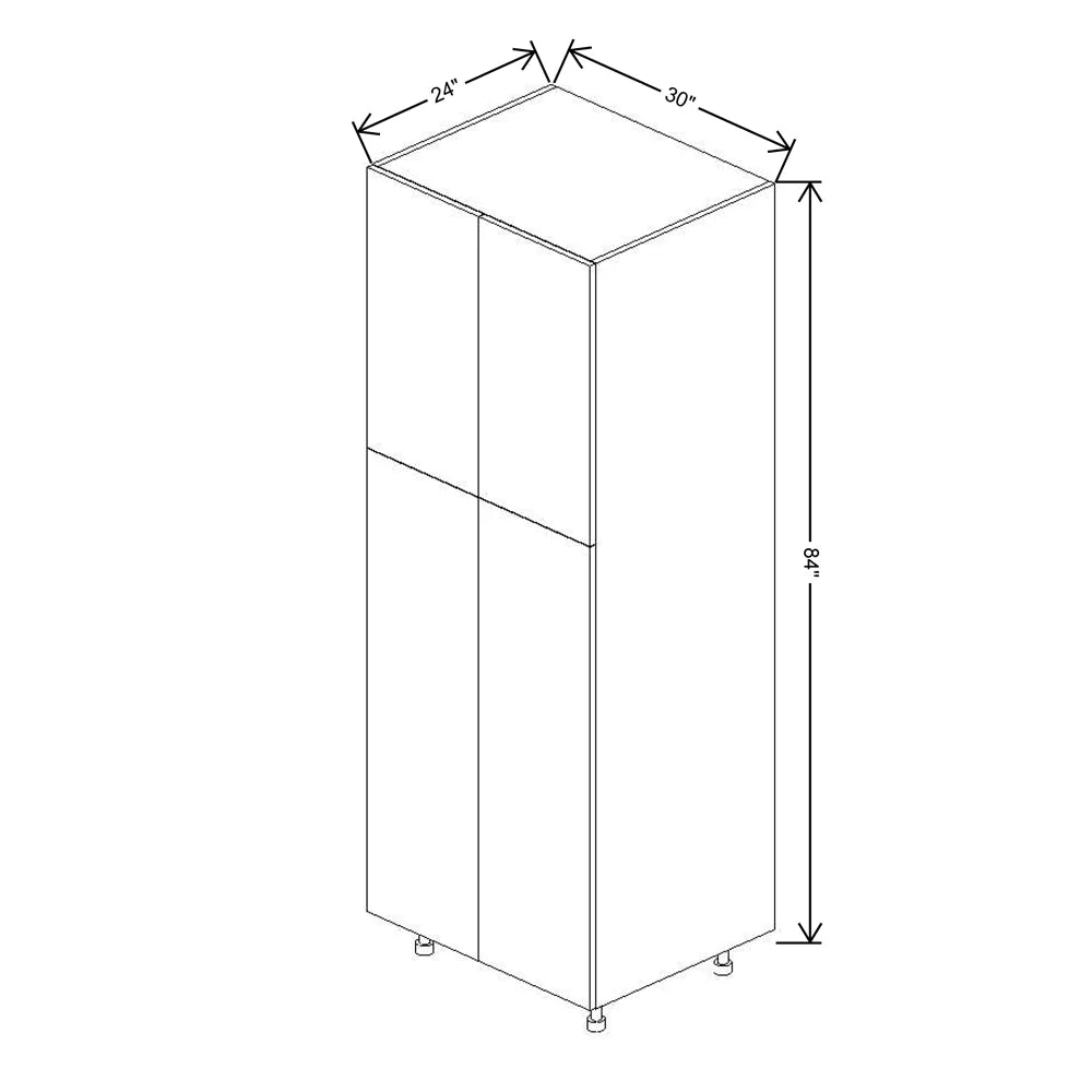Fabuwood Ovela Catalina Textil Plata 30" W X 84" H X 24" D Double Door Pantry Cabinet