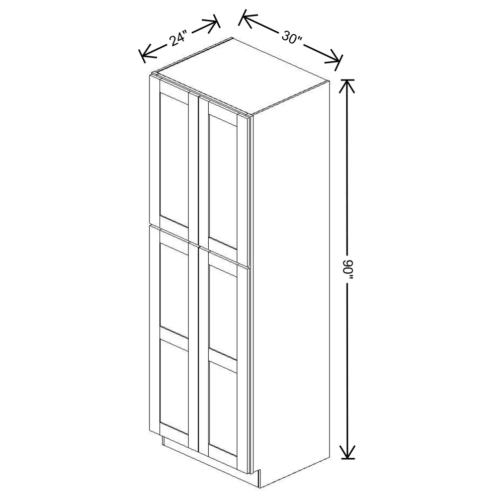 Fabuwood Allure Luna Dove 30" W X 90" H X 24" D Tall Pantry Cabinet