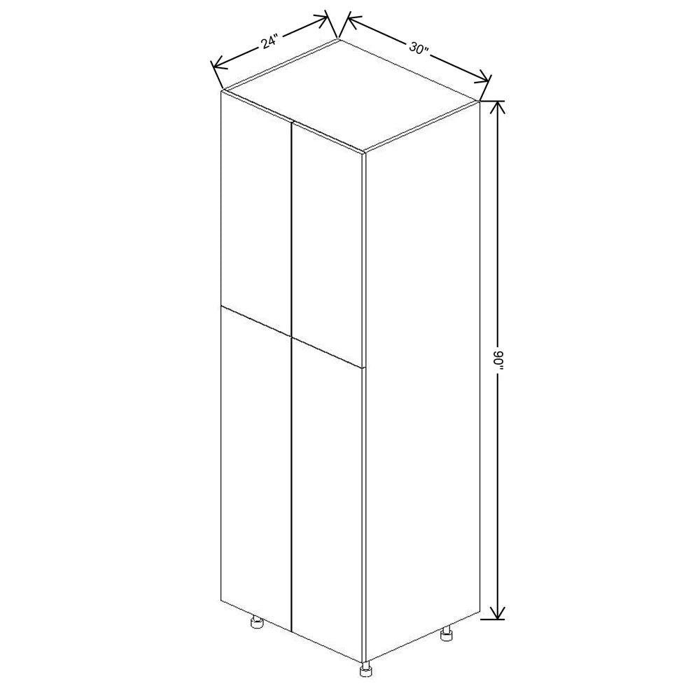 Fabuwood Ovela Catalina Woodline 4 30" W X 90" H X 24" D Double Door Pantry Cabinet
