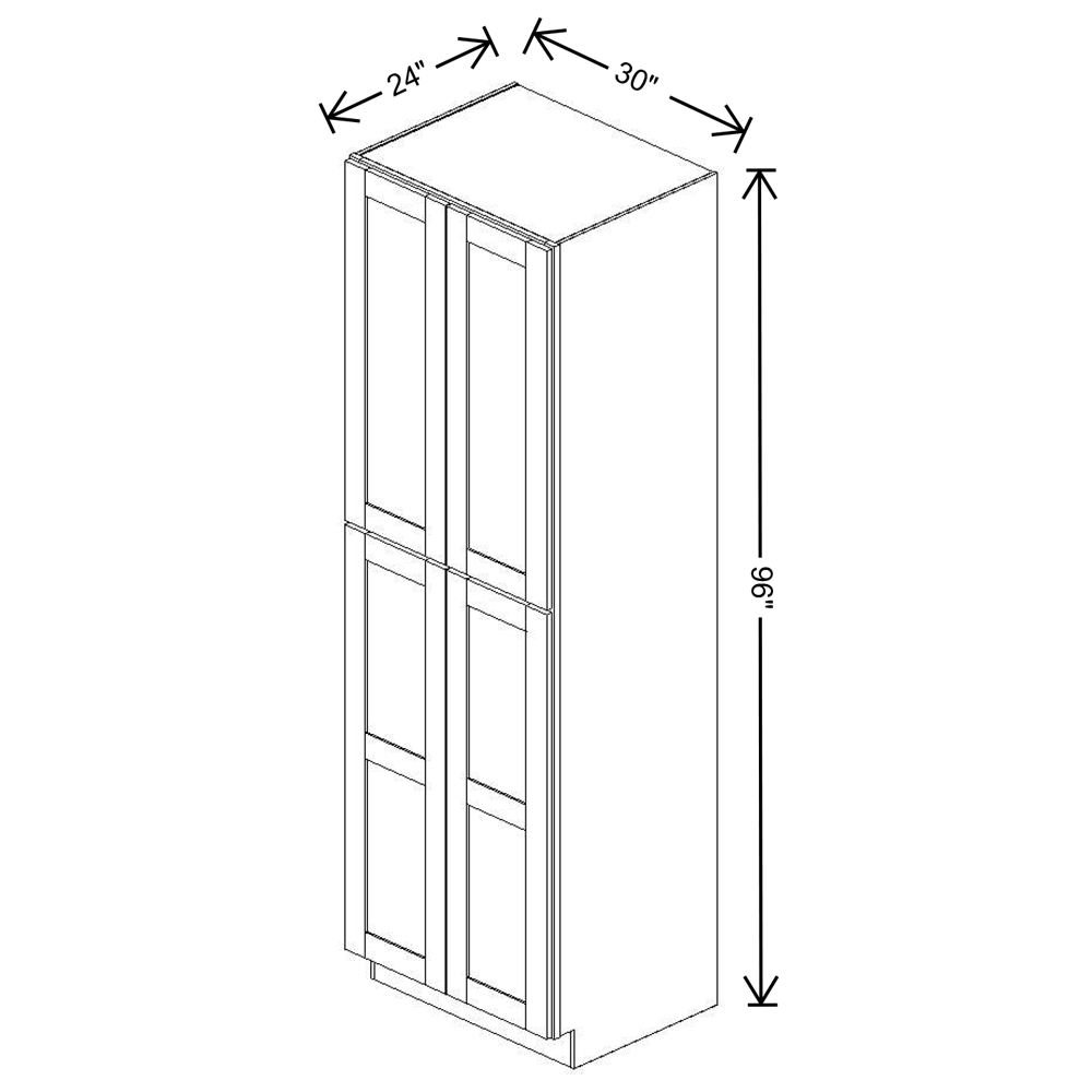 Fabuwood Allure Galaxy Mocha 30" W X 96" H X 24" D Tall Pantry Cabinet