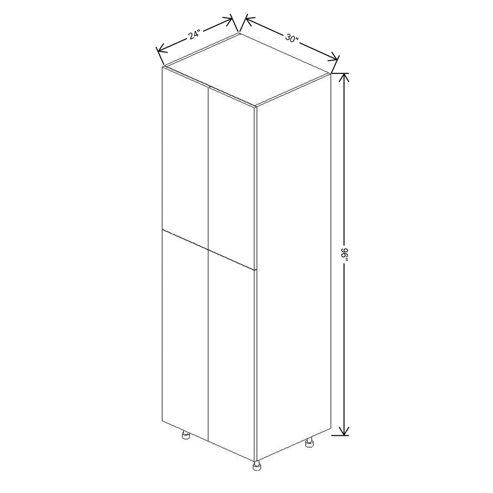 Fabuwood Ovela Catalina Verde Salvia 30" W X 96" H X 24" D Double Door Pantry Cabinet