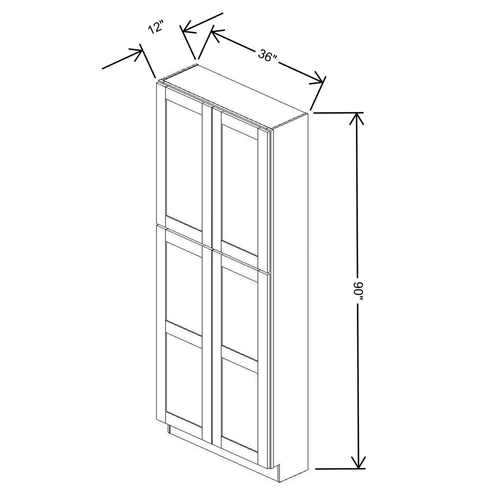 Fabuwood Allure Luna Desert Oak 36" W X 90" H X 12" D Tall Pantry Cabinet