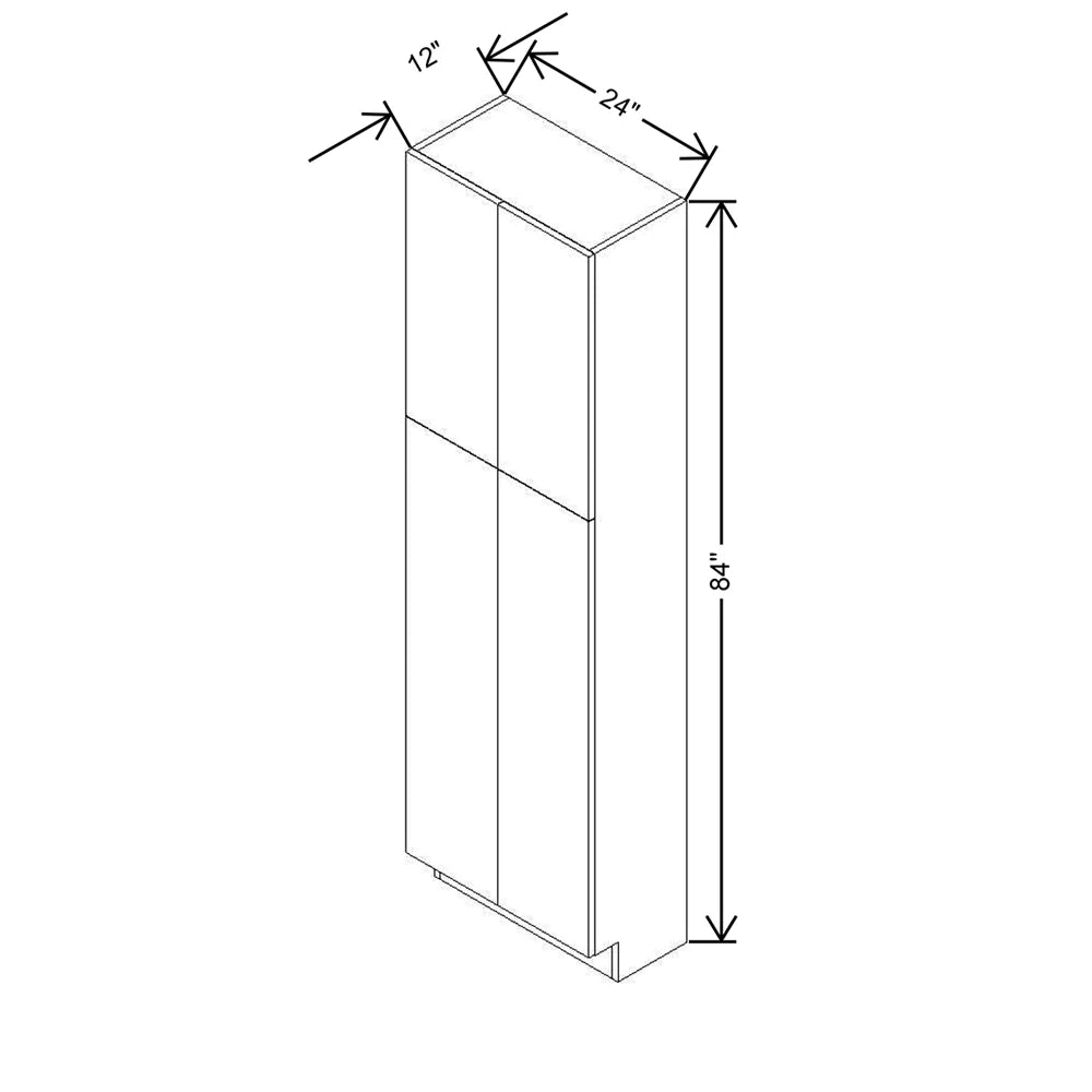 CNC Concord Elegant Dove 24" W X 12" D X 84" H Double Door Utility Cabinet