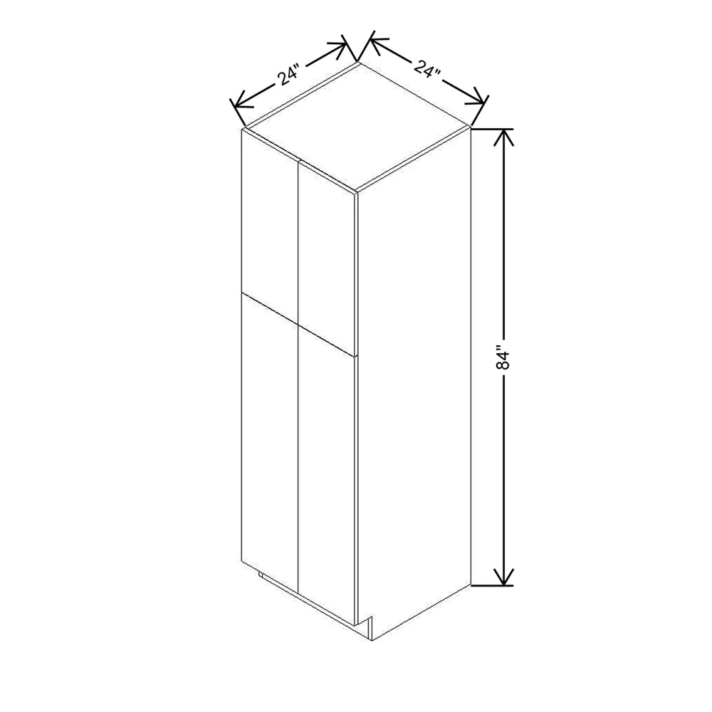 CNC Classic Broadway Walnut 24" W X 24" D X 84" H Double Door Utility Cabinet
