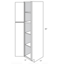 WP1884L - Assembled Dove White Shaker - Utility Pantry Cabinet - Single Doors - 18"W x 84"H x 24"D - Hinges on Left