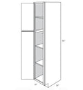 WP1896L - Assembled Cream White Shaker - Utility Pantry Cabinet - Single Doors - 18"W x 96"H x 24"D - Hinges on Left