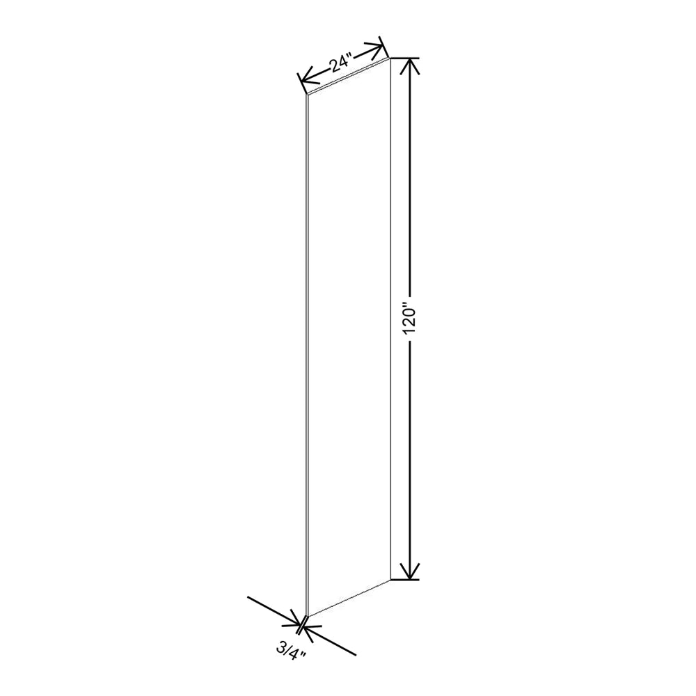 CNC Luxor Espresso 3/4" W X 120" H X 24" D Refrigerator End Panel