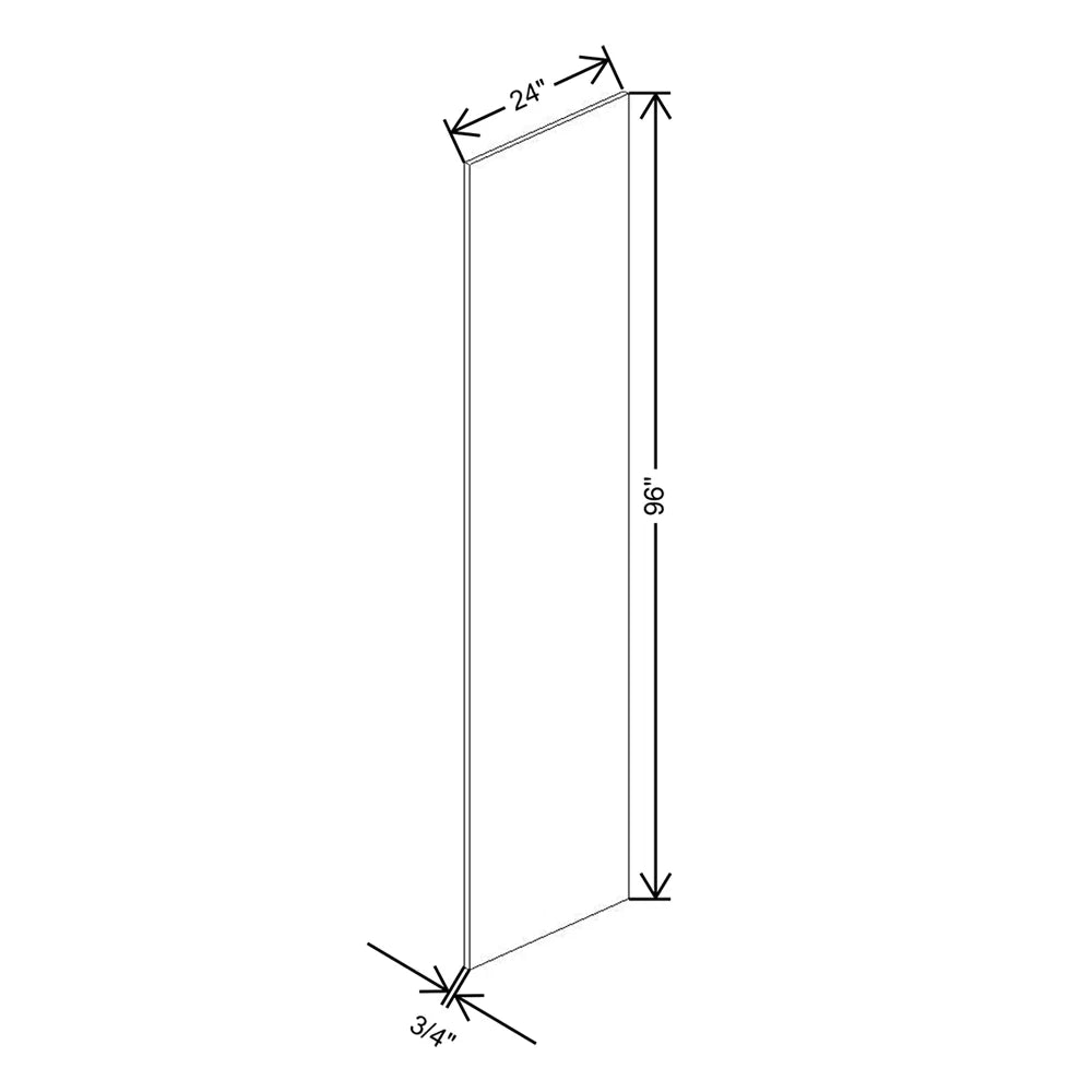 CNC Luxor Misty Grey 3/4" W X 96" H X 24" D Refrigerator End Panel