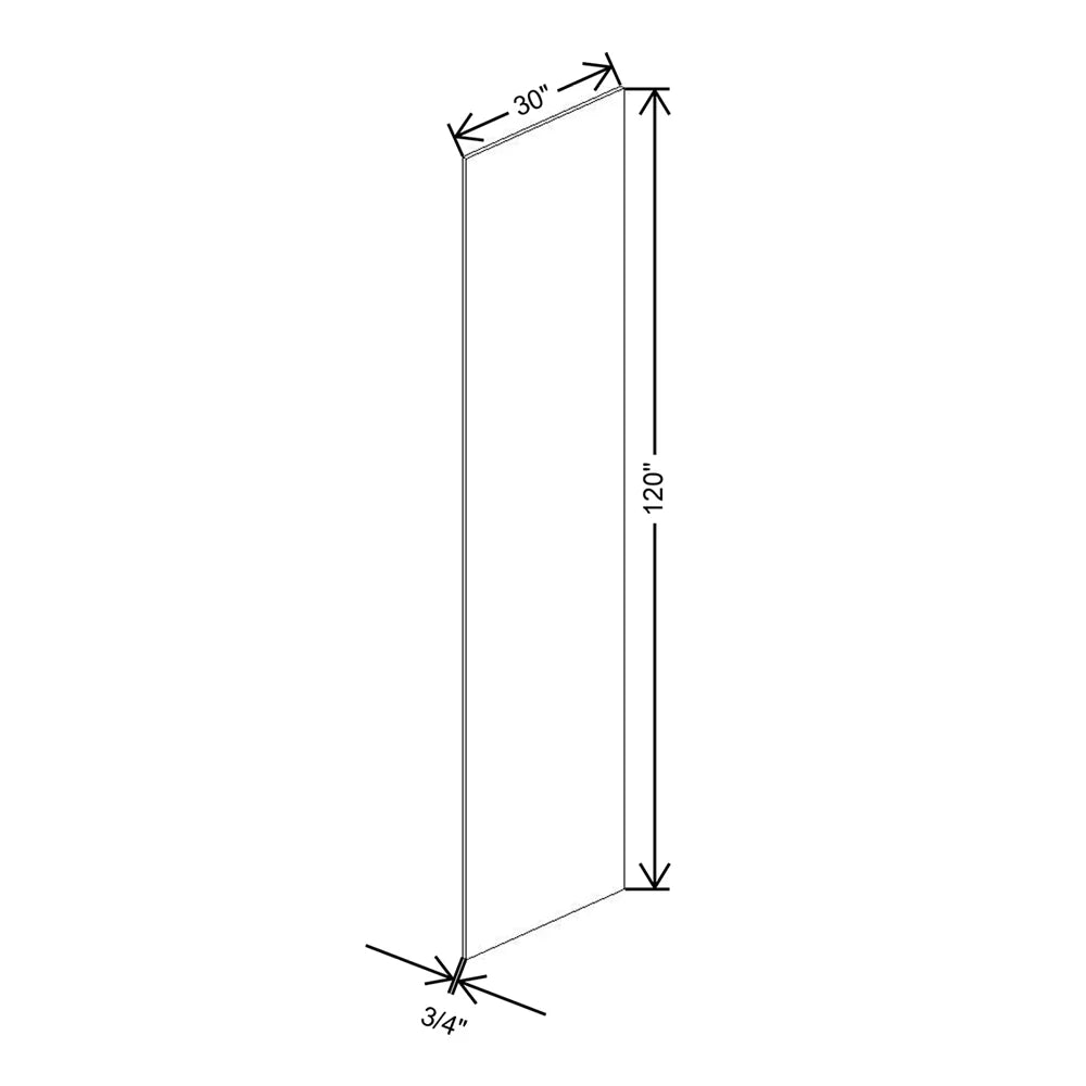 CNC Luxor Misty Grey 3/4" W X 120" H X 30" D Refrigerator End Panel