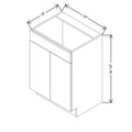 CNC Luxor White 24" W X 34 1/2" H X 18" D Double Door Vanity Sink Base Cabinet