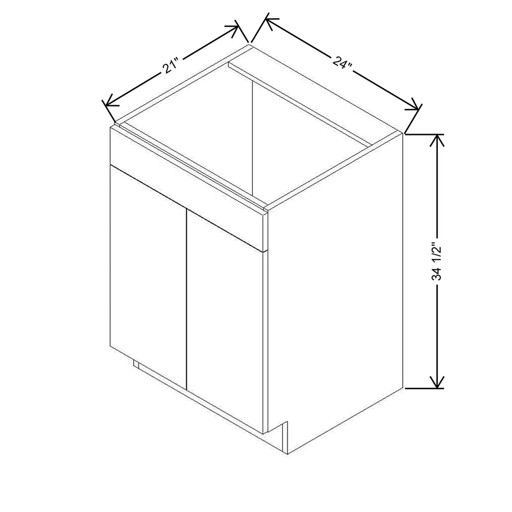 CNC Luxor Harvest 24" W X 34 1/2" H X 21" D Double Door Vanity Sink Base Cabinet
