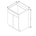 CNC Classic Milano Mirage 24" W x 34 1/2" H X 21" D Double Door Vanity Sink Base Cabinet